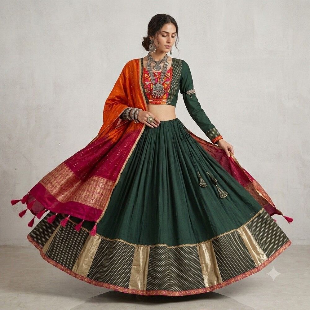 Chaniya Choli For Navratri handwork Garba lehenga women adjustable size New